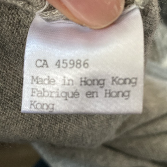 REDUCED FTC 100% (Fair Trade Cashmere) crew pullover sweater heather grey/pink - Picture 9 of 17